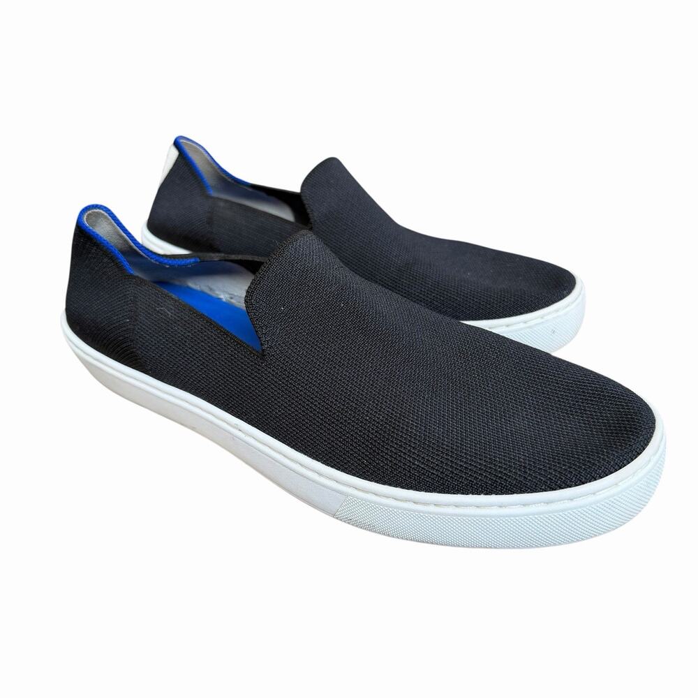 Rothys The Original Slip On Sneakers Size 10 Navy Blue Knit NO INSOLES